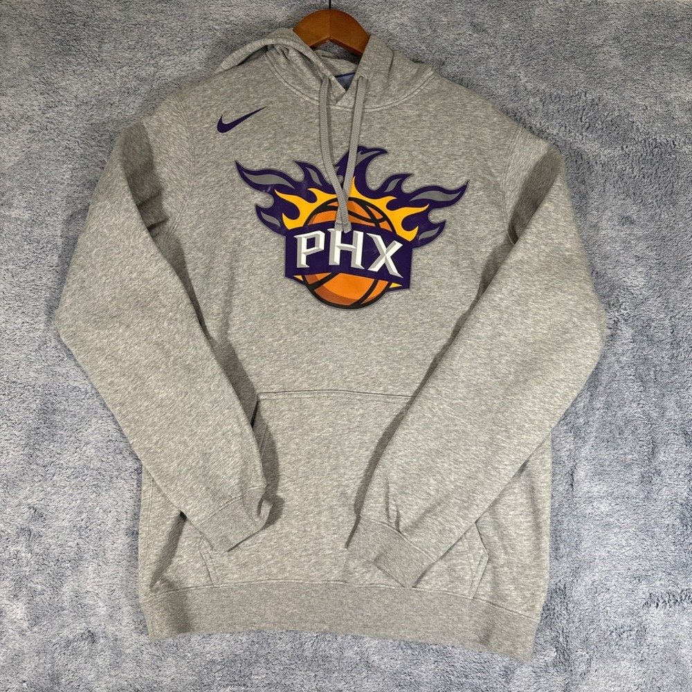 Nike Gray Hoodie Size Large Phoenix Suns Arizona NBA Basketball Team Apparel EUC